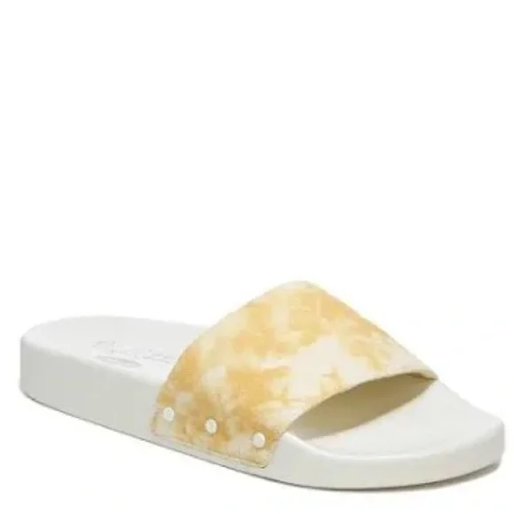 White Pisces Slide Sandal Scholl's Shoes Dr Scholls Womens Pisces